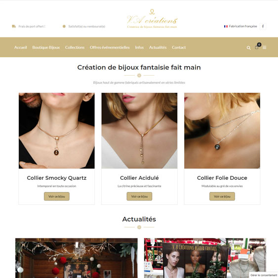 VA Créations Bijoux (site e-commerce)